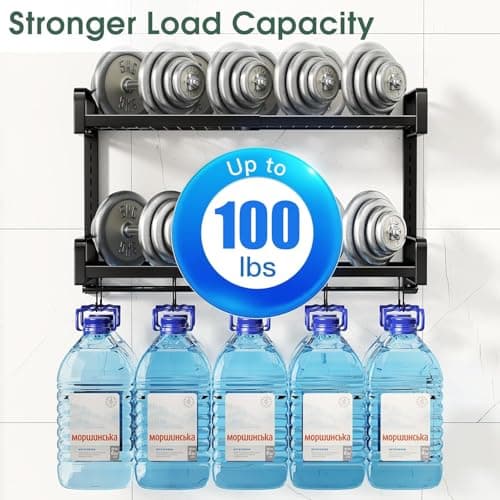 19"- 30" Expandable Hanging Pot Rack, 2 Tier Heavy Duty Wall Mounted Pots and Pans Organizer with 10 Hooks and 5 Pot Lid Holders, Pot Hanger Shelf for Kitchen Cookware Utensils Organizers and Storage 5