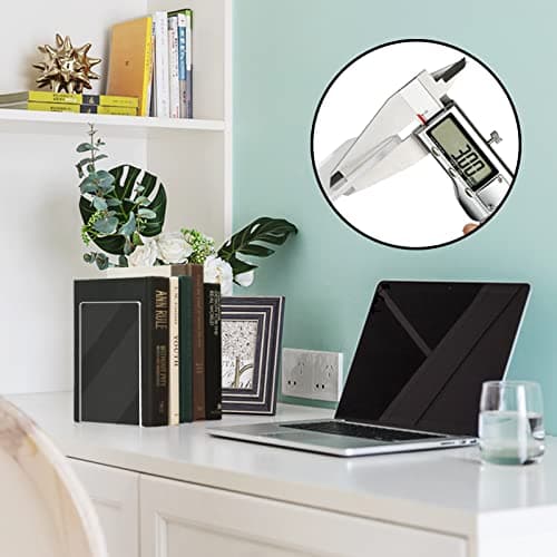 HappyHapi Book Ends, 8 Pcs Book Ends Acrylic Bookends for Shelves, Clear Book Holder Stand, Non-Skid Decorative Bookend, Study Book Organizer for Home Library Office, 5 x 5 x 7.3 inch 5