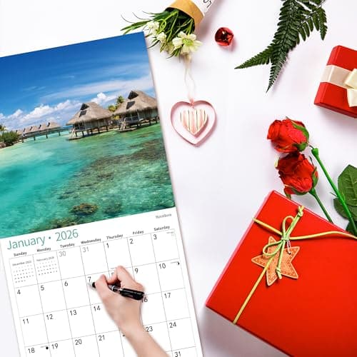 2026 Wall Calendar,Calendar 2026, January 2026 - June 2027, Wall Calendar BEACHES, 12" x 24" Opened,Full Page Months Thick & Sturdy Paper for Calendar Organizing & Planning 6