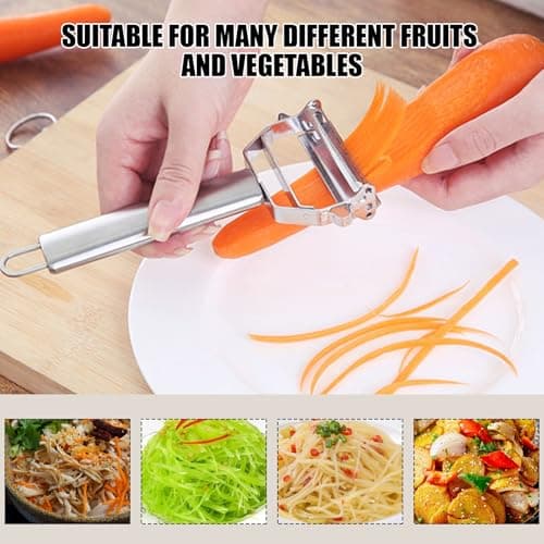ReNext Multifunction Stainless Steel Julienne Peeler Vegetable Peeler Double Planing Grater Kitchen Accessories Cooking Tools 7