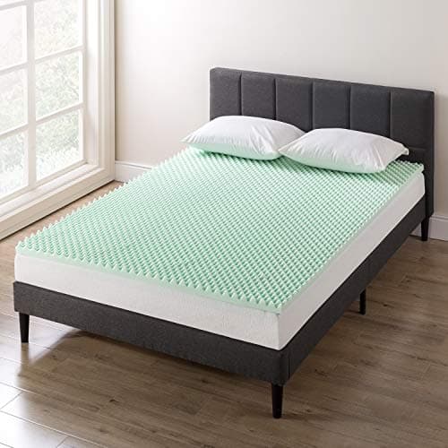 Best Price Mattress 2 Inch Egg Crate Memory Foam Mattress Topper with Calming Aloe Infusion, CertiPUR-US Certified, Twin XL,Green 9