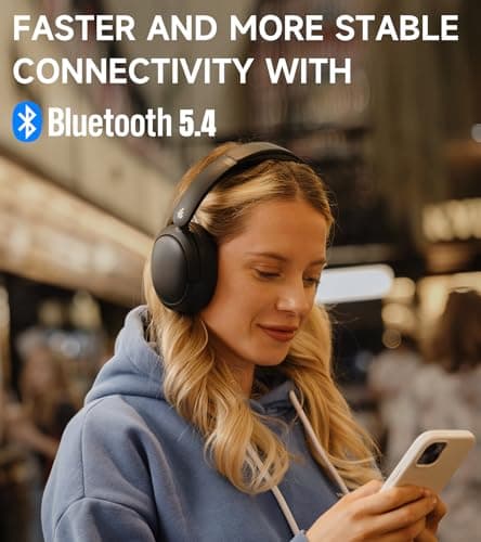 Edifier W800BT Pro Hybrid Active Noise Cancelling Headphones - Hi-Res Audio - AI Call Noise Cancellation - 45H Playtime - Fast Charging - Foldable - Wireless Over-Ear Bluetooth 5.4 Headphones - Black 5