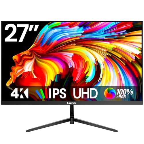 Gawfolk 27 Inch 4K Monitor IPS 60Hz, UHD 3840 x 2160p PC Monitors, Computer Dispaly for Home & Office, Support HDMI & DP, Wall Mount Compatible 8