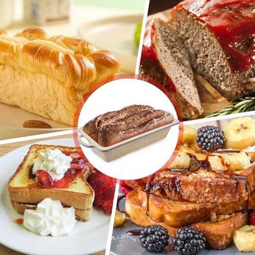 Fimary Loaf Pan 2-Piece Set - Non-Stick Silicone Bread Pan Molds with Metal Reinforcement Frame, Suitable for Homemade Baking, Dishwasher Safe - 10x5x2.4 Inches Milky White 5