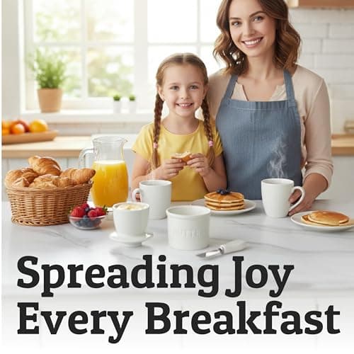 Priority Chef Butter Crock with Lid with Water Line, Ceramic French Butter Dish to Leave On Counter, White 8