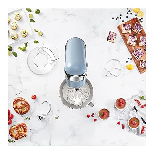 Cuisinart Stand Mixer, 12 Speed, 5.5 Quart Stainless Steel Bowl, Chef’s Whisk, Mixing Paddle, Dough Hook, Splash Guard w/ Pour Spout, Frosted Blue, SM-50BLU,Arctic Blue 4