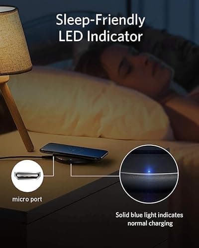 Anker 313 Wireless Charger (Pad), Qi-Certified, 10W Max Fast Charging for Samsung, Compatible with iPhone 16 Plus/15 Plus/14 Plus/12, AirPods (No AC Adapter, Not MagSafe Magnetic Charging Compatible) 5