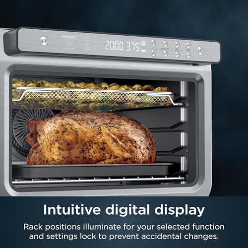 Ninja Air Fryer & Toaster Oven | Prestige Smart XL Countertop Oven | Bakes up to 20 Cookies, Fits up to a 12lb Turkey | Pizza, Toast, Bake, Air Fry & Reheat | 1800 Watts | Stainless Steel | DT501​ (Renewed) 8