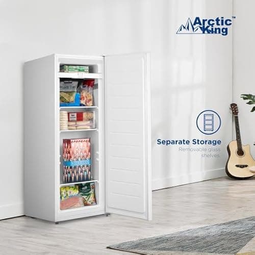 Modern Upright Freezer, Reversible Door Hinge, Removable Shelves - 7.0 Cu ft Capacity (White) 5