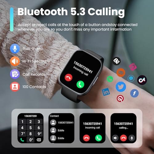 Smart Watch for Men Women (Answer/Make Call), 1.95" Touch Screen Fitness Tracker with Heart Rate/Sleep Monitor, IP68 Waterproof Smartwatch for Android iOS, Fitness Watch with 120+ Sports Modes, Black 7