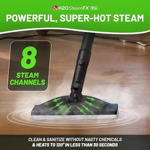 H2O SteamFX Pro - The handheld steamer that converts to a floor steam cleaner in seconds, no chemical, steam cleaning for home, auto, patio and more 6