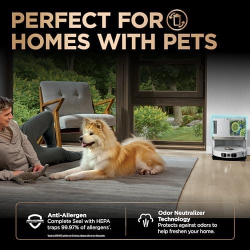 Shark Robot Vacuum & Mop Combo, PowerDetect NeverTouch Pro, Pad Wash & Dry, 60-Day Debris Capacity, 5PowerDetect Technologies,White,AV2800ZE, for Carpets & Hardfloors 7
