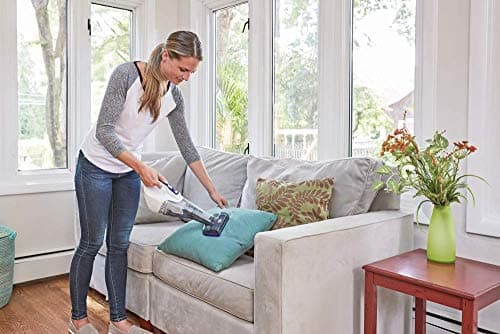 BLACK+DECKER dustbuster QuickClean Pet Cordless Handheld Vacuum with Motorized Upholstery Brush, White (HLVB315JP07) 12