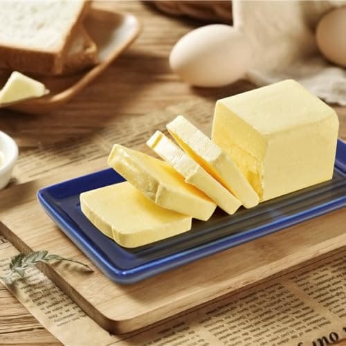 Gute Butter Dish with Lid for Countertop, Covered Ceramic Butter Dish, Butter Tray Storage for 1 Stick of Butter, Butter Keeper Container with Handle for Kitchen, Navy Blue 8