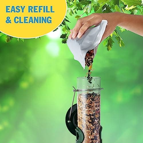 MIXUMON Set of 2 Metal Tube Bird Feeders for Outside – 6 Port, 16 Inches – Tube Wild Bird Feeder, Chew-Proof and Rust-Proof - Great for Mom 9