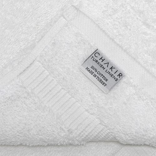 Chakir Turkish Linens 100% Cotton Premium Turkish Towels for Bathroom | 27'' x 54'' (4-Piece Bath Towels - White) 6