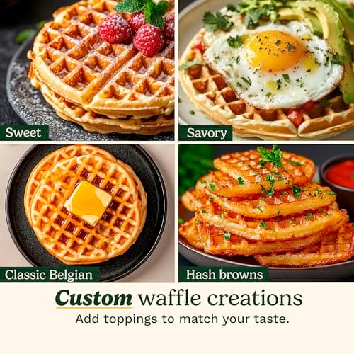 Cuisinart Belgian Waffle Maker, Round Waffle Iron, 6 Setting Adjustable Browning, Audible Alert, Nonstick Plates, WAF-200P1, Silver 7