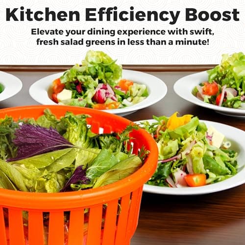 TK 5 Gallon/20 Qt Large Salad Spinner - 2024 Upgrade - 7 Heads of Lettuce - Commercial Manual Lettuce Spinner - 10 Second Dry Time, Heavy Duty Durable Salad Washer with Extended Draining Tube 6