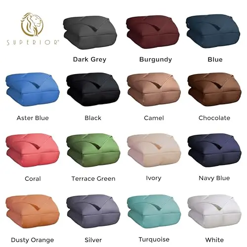 Superior Classic All-Season Reversible Down Alternative Comforter, Comfy, Fluffy, Cozy, Lightweight, Decorative, Duvet Insert, Plush, Oversized Bedding Essential, Box Quilt Design, Twin, Turquoise 12