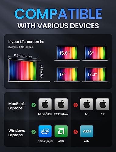 FQQ Laptop Screen Extender, 15.4-inch Portable Monitor for Laptop with Ultra-Slim FHD IPS Display, USB-C Plug and Play Extended Screen Compatible with MacOS, Windows for 15.6-17.3" Laptops 7