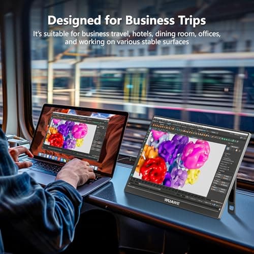 WUAWE 16" Portable Monitor 1920x1200P USB-C HDMI, IPS HDR Freesync Gaming Monitor, Plug&Play for PC Mac Phone PS5 Switch(Silver) 9