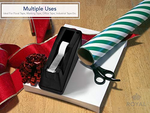 Royal Imports Desktop Tape Dispenser Adhesive Roll Holder (Fits 1" & 3" Core) Heavy Duty Premium for Office, Home, School, Library, Crafts, Moving, Giftwrapping with Weighted Nonskid Base, Black 6