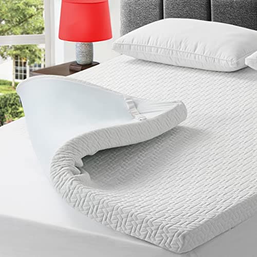 3 Inch Gel Memory Foam Cooling Mattress Topper Queen Size, Mattress Pad Cover for Pressure Relief, Bed Topper with Removable Cover，Soft & Breathable
