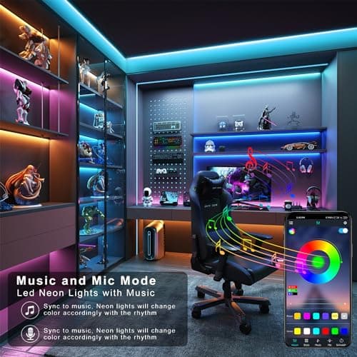 Ledagic Led Lights for Bedroom 50FT 450Leds Color Changing RGB Led Strip Lights Music Sync, Dimmable Led Light Strip with Remote, App Control, Super Bright Led Tape Light Party Room Gaming Accessories 5