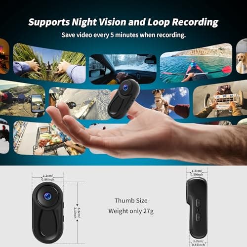 1080P Sports Action Camera, Mini Body Camera with Audio and Video Recording, Wearable Action Body Cam, Portable Recorder with Magnetic Back Clip, Camcorder for Traveling, Pet, Vlogging, Cycling 5