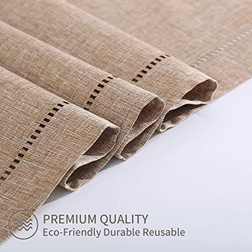 Tosewever Decorative Linen Table Runner Farmhouse Style Tabletop Collection 14 x 72 Inches Table Runners for Everyday Dining Wedding Party Holiday Home Decor (14" x 72", Light Coffee/Straight) 6