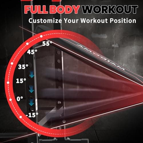 Standard Weight Bench Set with Leg Extension and Leg Curl, Adjustable Bench Press Set with Squat Rack, Foldable Flat Incline Decline Workout Bench for Home Gym Full Body(US Stock) 5