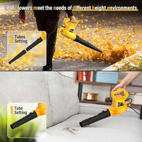 ZEGJAW Electric Leaf Blower Corded, 7-AMP Leaf Blowers, 155MPH/350CFM Small Handheld Lawn Blower Lightweight & Portable for Lawn Care 6