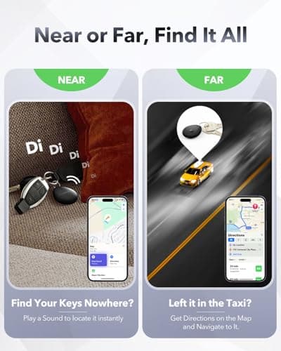 Air Tracker Tags-4 Pack for Apple Find My (iOS Only), Official MFi Certified, Mini Bluetooth Key Finder Locator with Sound, Smart Luggage Tracker for iPhone, Suitcases, Backpack, Wallet, Bike 5