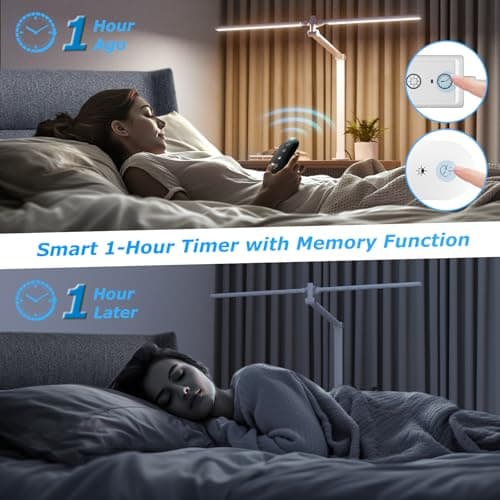 Airlonv LED Desk Lamp, Double Swing Arm Wide Lighting Area Desk Lamps for Home Office with Stepless Dimming, Eye-Caring Architect Desk Light with Clamp for Reading, Study, Workbench, Drafting(White) 7