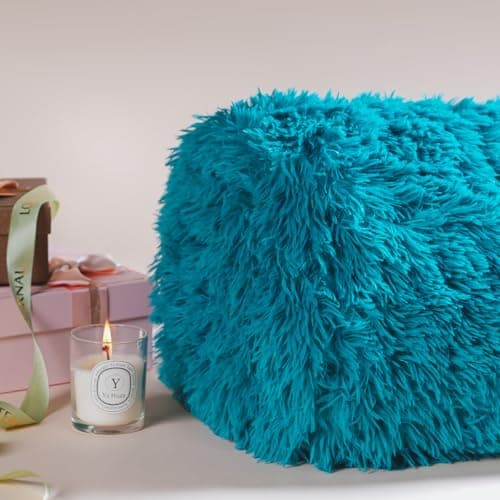 Cottonblue Weighted Blanket 15lbs, Faux Fur Sherpa Reversible Luxury Snugly Long Fur Heavy Blanket 48x72 inches,Warm Elegant Plush Sherpa Microfiber Blanket for Couch Bed Chair Photo Prop,Teal Green 9