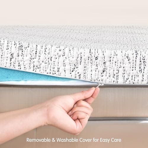 Chun Y Memory Foam Mattress Topper King, 4 Inch Cooling Mattress Topper, Gel Infused Bed Topper for Pressure Relief, Mattress Pad with Removable Washable Cover, CertiPUR-US Certified 6