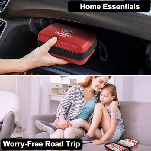 VRIEXSD Premium First Aid Kit, 320 Piece Waterproof Hard Shell Eva First Aid Kit for Home, Camping, Cars, Hiking, Travel, Businesses & Outdoor Emergencies - Emergency Medical Kits (Red) 5