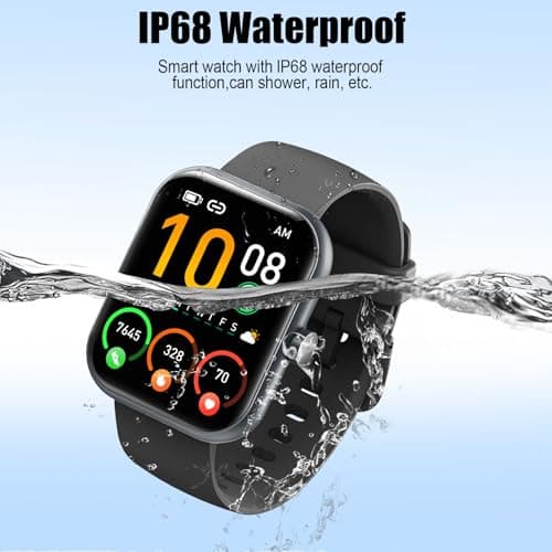 Smart Watch for Men Women, 1.96" Fitness Tracker Running Watch (Answer/Make Call), IP68 Waterproof, Pedometer, Sleep/Step/Heart Rate Monitor/Activity, 110+ Sport Modes Smartwatch for Adroid iOS Phone 8