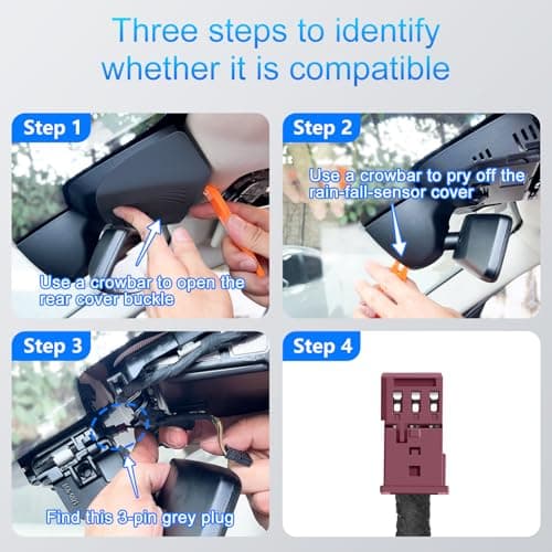 mangoal Dash Cam Power Adapter for BMW with 3-Pin Rain Sensor – Hidden Cable Kit for GPS Radar Mirror Camera, Plug & Play Only Fits for Vehicles with 3-Pin Rain Sensor Connector 5