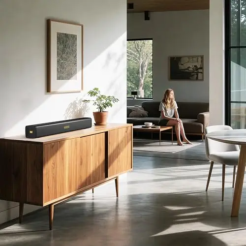 Monster S220 Bluetooth Soundbar for TV, Bluetooth 5.4 Sound Bar, 2.0CH with Dual Bass Diaphragm, All-in-one Home Theater Speakers, Compact, AUX/USB/TF Card Connection for TV/PC/Gaming/Projectors 8