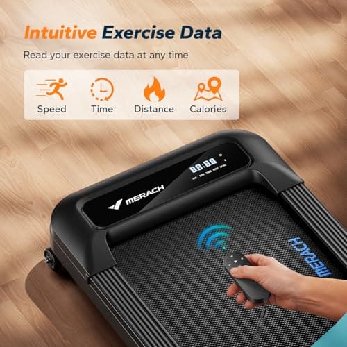 MERACH Walking Pad Treadmill with 9% Auto Incline, 2.5HP Quiet Under Desk Treadmills for Home & Office, Portable Small Treadmill with Magnetic Remote Control, APP, 3 Preset Programs 6