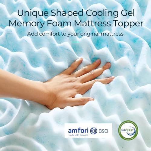 LINSY Living 7 Zones Twin Mattress Topper, 3 Inch Cooling Gel Infused Memory Foam, Soft Foam Mattress Topper Twin, Twin Size Bed Topper, CertiPUR-US Certified 5