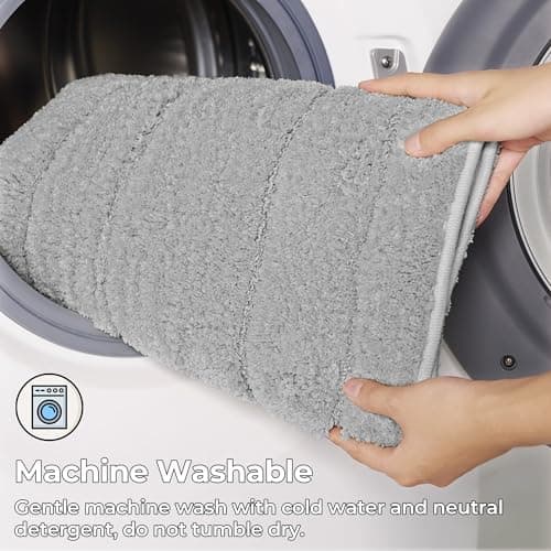 GRANNY SAYS Gray Bathroom Rugs, Bath Mats for Bathroom Non-Slip, Super Soft and Water Absorbent, Microfiber Bath Rugs, Machine Wash Dry, Bath Rugs for Floor, Tub and Shower, 16" x 24" 9