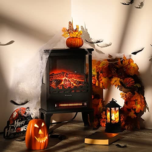 TURBRO Suburbs TS17Q Infrared Electric Fireplace Stove, 19" Freestanding Stove Heater with 3-Sided View, Realistic Flame, Overheating Protection, CSA Certified, for Small Spaces, Bedroom - 1500W 7