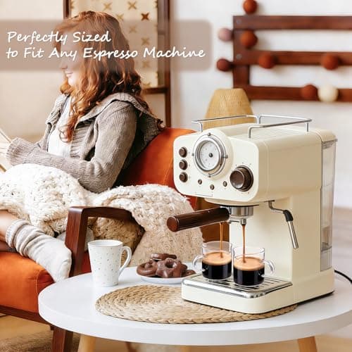 DWTS DANWEITESI Espresso Cups Set of 2: Espresso Machine Accessories - Espresso Shot Cups for Home Baristas - Essential Coffee Bar Accessories - 4oz Glass Espresso Cup Set with Handled and Spout 7