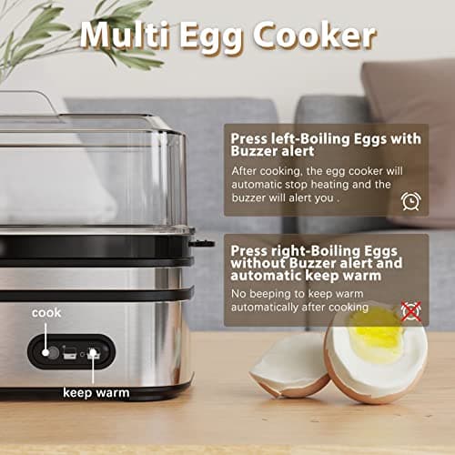 Evoloop Rapid Egg Cooker Electric 6 Eggs Capacity, Soft, Medium, Hard Boiled, Poacher, Omelet Maker Egg Poacher With Auto Shut-Off, BPA Free 5