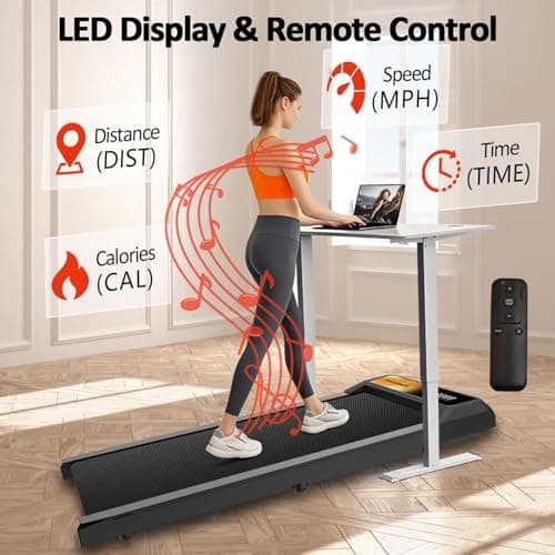 Maicifi Walking Pad Treadmill with Incline - Under Desk Treadmill 2.5HP Low Noise,Portable Treadmills for Home, 2 in 1 Folding, Remote Control with LED Touch Screen 265Lbs Weight Capacity 6