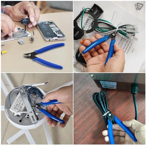 LBOKLING 5 Inch Micro Flush Cutter, 2 Pack Small Wire Cutters Spring Loaded Cutting Pliers, Wire Cutters for Jewelry Making, Soft Copper Wire, Floral, Electronics, Model Craft, Heating Wire, 3D Print 5