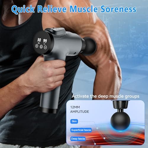 APHERMA Massage Gun, Muscle Massage Gun for Athletes Handheld Electric Deep Tissue Back Massager, Percussion Massage Device for Pain Relief with 30 Speed Levels 9 Heads 6