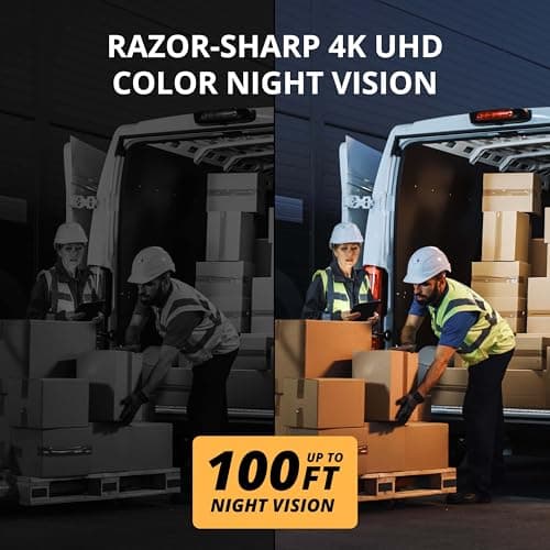 Defender AI Powered Sentinel 4K Wired Security Camera System, 360° PTZ Security Camera System with AI Tracking, Smart Human Detection, Blue-Red Light Deterrence, and Color Night Vision | 4 Cameras 1TB 6